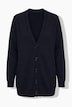 Long-Strickjacke, Regular Fit, V-Ausschnitt