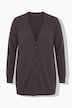 Long-Strickjacke, Regular Fit, V-Ausschnitt