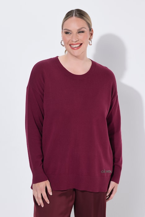 Pullover, Loose Fit, Schriftzug am Saum, Langarm