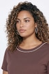 Jerseykleid, A-Linie, Zierperlen, Halbarm