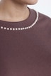 Jerseykleid, A-Linie, Zierperlen, Halbarm