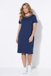 Jerseykleid, A-Linie, Zierperlen, Halbarm