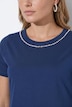 Jerseykleid, A-Linie, Zierperlen, Halbarm