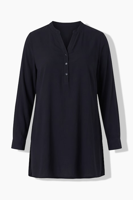 Bluse, A-Linie, Tunika-Ausschnitt, Seitenschlitze