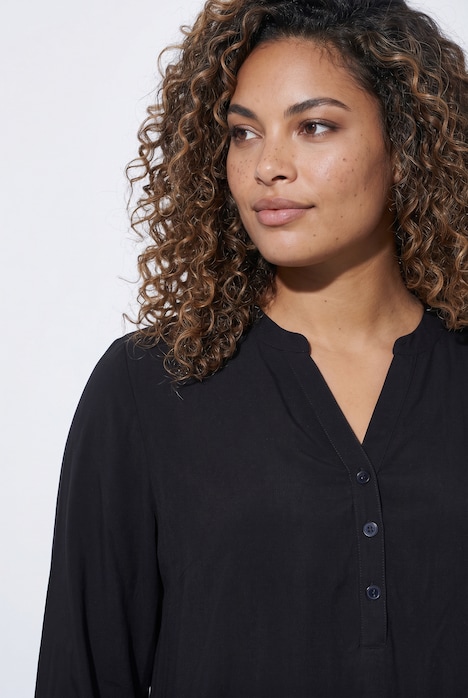Bluse, A-Linie, Tunika-Ausschnitt, Seitenschlitze