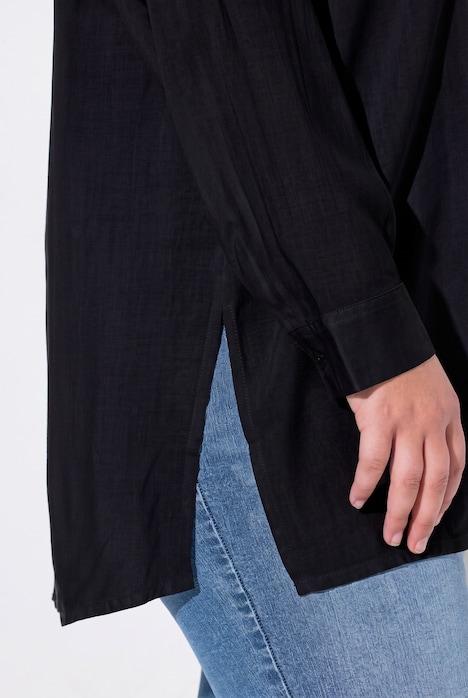 Bluse, A-Linie, Tunika-Ausschnitt, Seitenschlitze