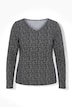 Shirt Doppelpack, Uni/Punkte, Classic, V-Ausschnitt, Langarm
