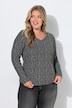 Shirt Doppelpack, Uni/Punkte, Classic, V-Ausschnitt, Langarm