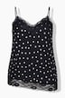 Chiffon-Top, A-Line, Dots, Spitze