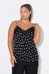 Chiffon-Top, A-Line, Dots, Spitze