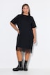 Shirt-Kleid, asymmetrischer Spitzensaum