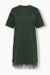 Shirt-Kleid, asymmetrischer Spitzensaum