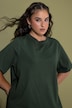 Shirt-Kleid, asymmetrischer Spitzensaum