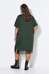 Shirt-Kleid, asymmetrischer Spitzensaum