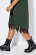 Shirt-Kleid, asymmetrischer Spitzensaum