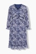Midikleid, A-Linie, Alloverdruck, Rüschen