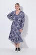 Midikleid, A-Linie, Alloverdruck, Rüschen