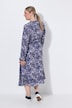 Midikleid, A-Linie, Alloverdruck, Rüschen