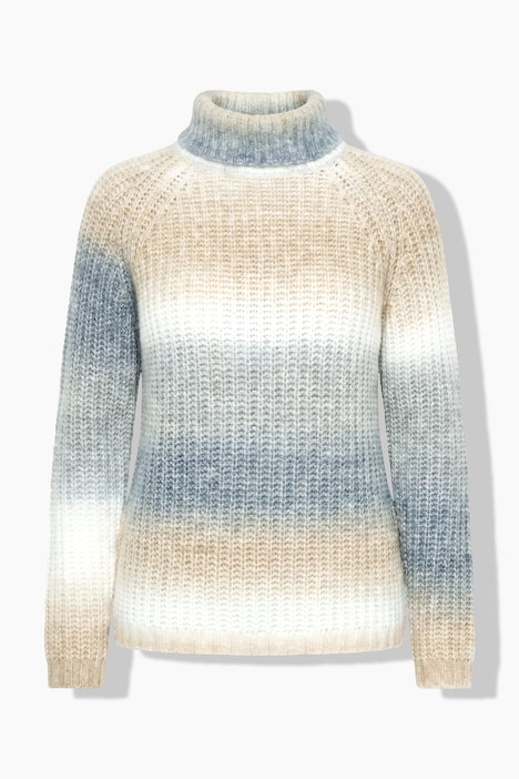 Pullover, Farbverlauf, Rollkragen, Langarm