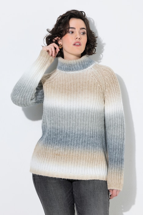 Pullover, Farbverlauf, Rollkragen, Langarm