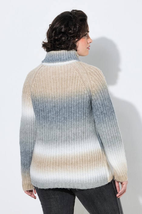 Pullover, Farbverlauf, Rollkragen, Langarm