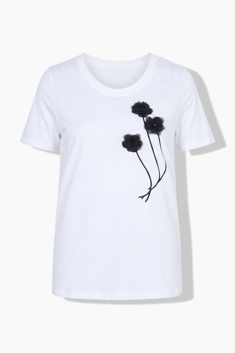 T-shirt, comfort fit, 3D flower
