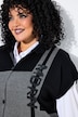 Strickjacke, Colorblocking, Stehkragen, Halbarm