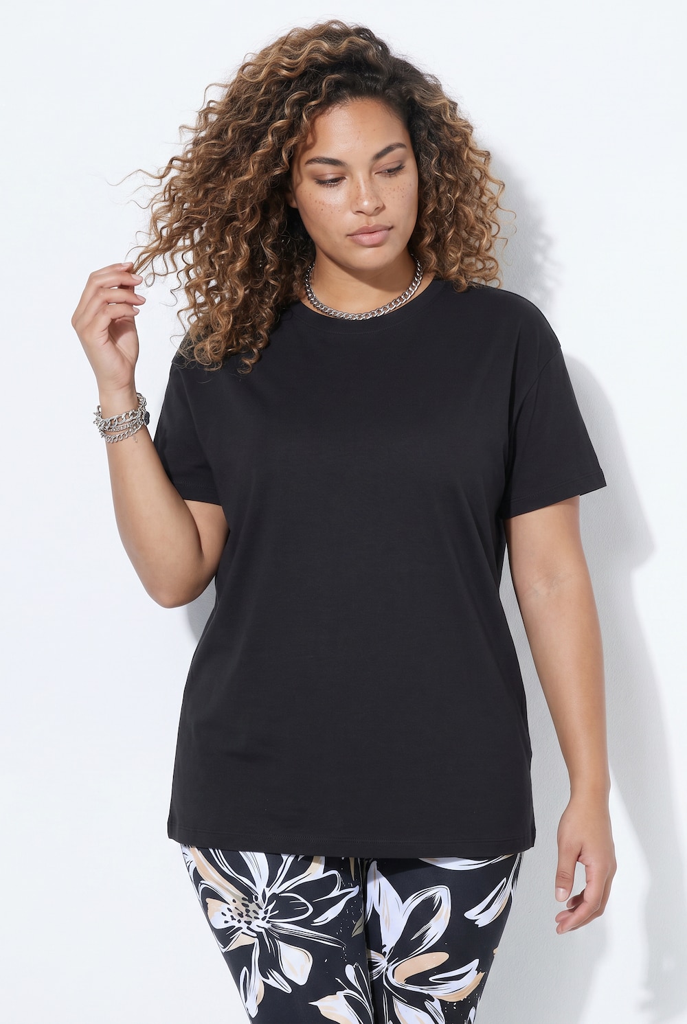 T-shirt, boxy fit, print op de achterkant: Hello Beauty