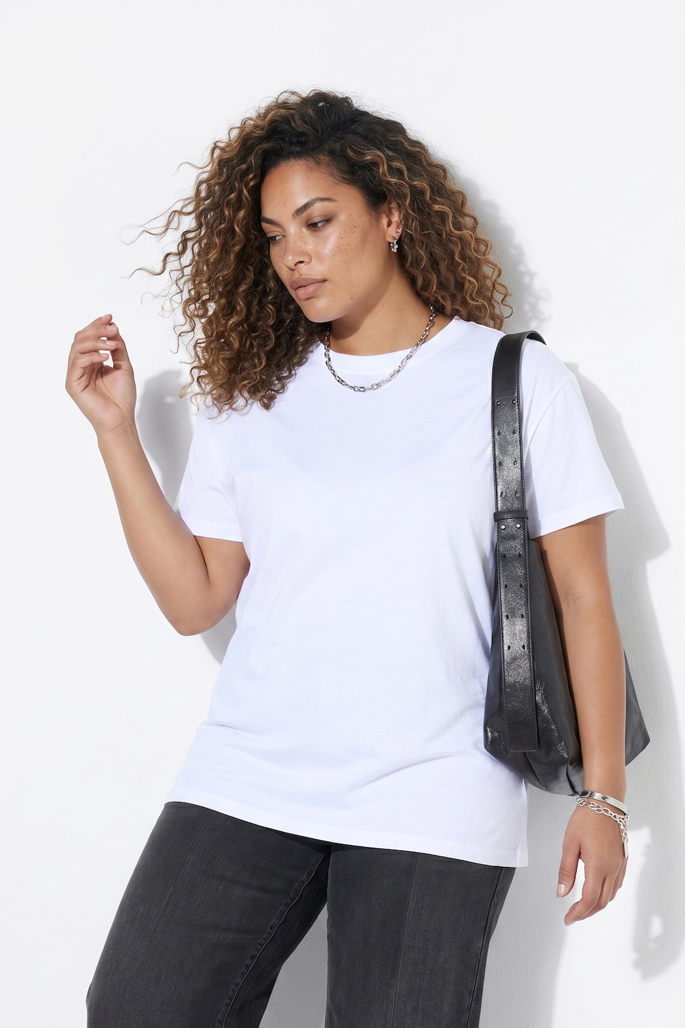 T-shirt, boxy fit, print op de achterkant: Hello Beauty