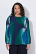 Chiffon-Bluse, doppellagig, Rundhals, Plissee-Langarm