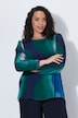 Chiffon-Bluse, doppellagig, Rundhals, Plissee-Langarm