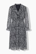 Midikleid, A-Linie, Chiffon, Flowerprint, Volants, elastische Taille