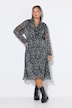Midikleid, A-Linie, Chiffon, Flowerprint, Volants, elastische Taille