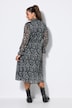 Midikleid, A-Linie, Chiffon, Flowerprint, Volants, elastische Taille