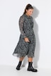 Midikleid, A-Linie, Chiffon, Flowerprint, Volants, elastische Taille