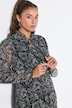 Midikleid, A-Linie, Chiffon, Flowerprint, Volants, elastische Taille