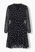 Kleid, Chiffon mit Punkten, blickdichtes Unterkleid