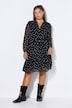 Kleid, Chiffon mit Punkten, blickdichtes Unterkleid