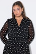 Kleid, Chiffon mit Punkten, blickdichtes Unterkleid