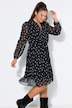 Kleid, Chiffon mit Punkten, blickdichtes Unterkleid