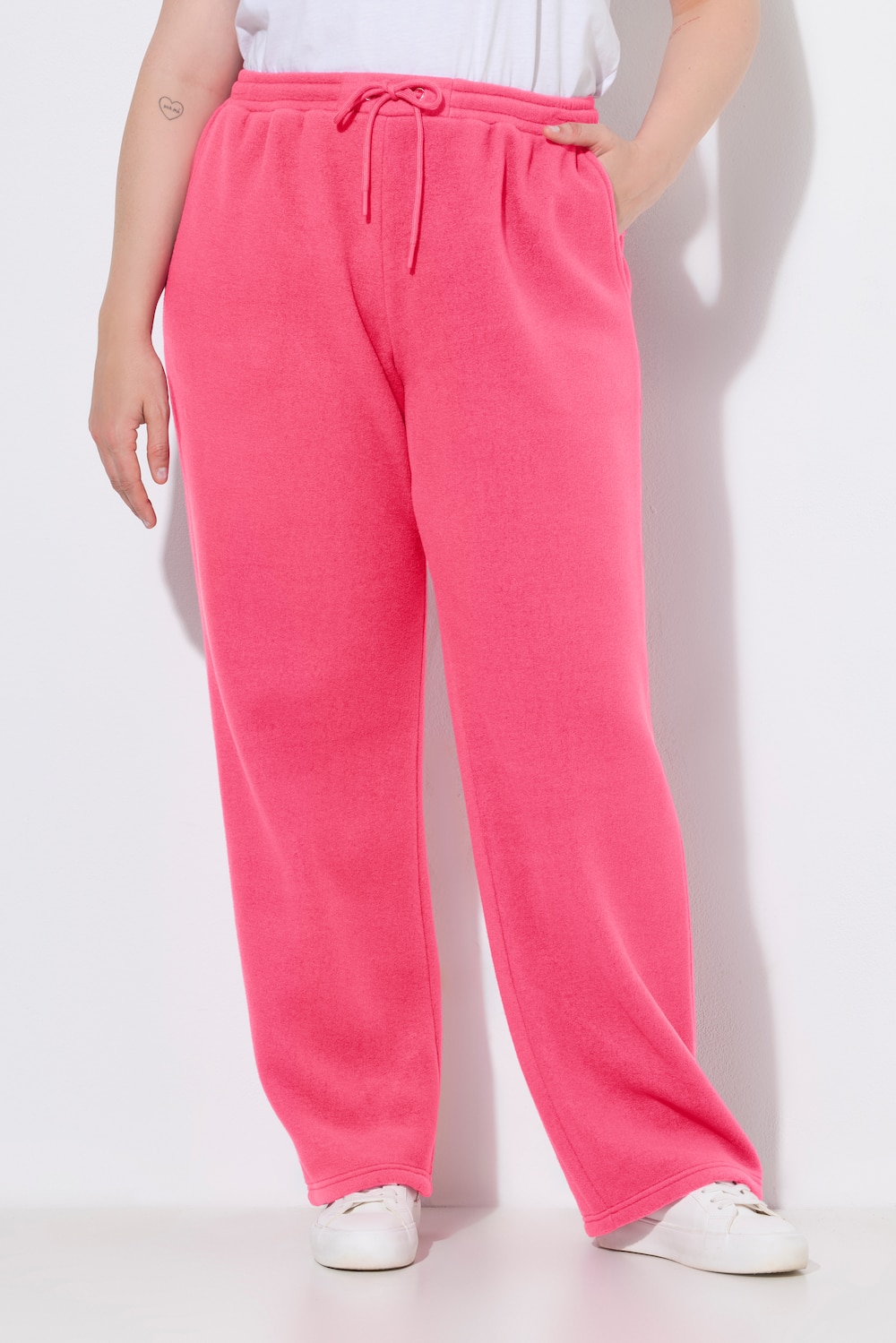 Hose Rose, weites, gerades Bein, Elastikbund