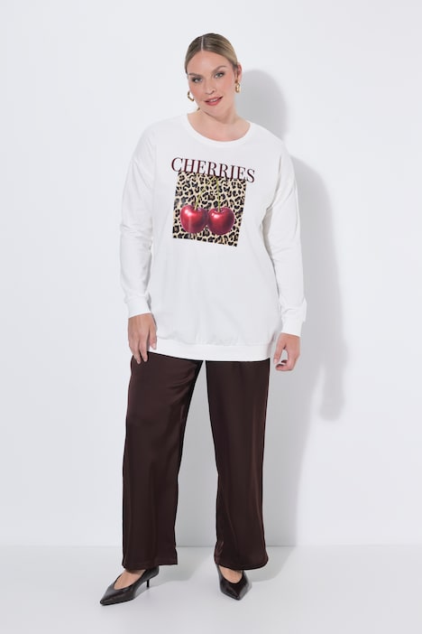 Sweatshirt, Loose Fit, Kirschen-Print