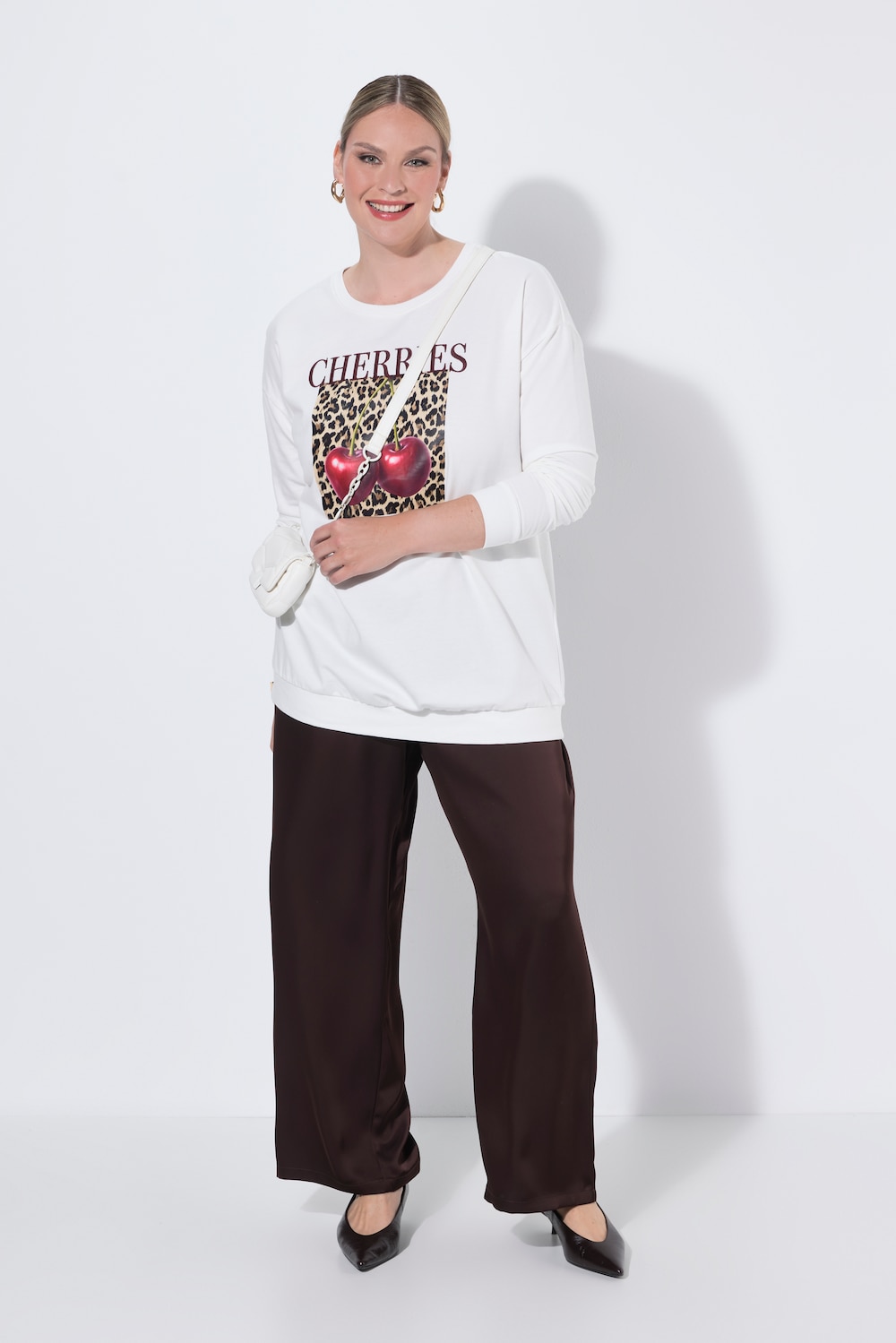 Sweatshirt, Loose Fit, Kirschen-Print
