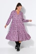 Midikleid, A-Shape, Alloverprint, 3/4-Ärmel