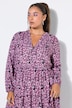 Midikleid, A-Shape, Alloverprint, 3/4-Ärmel