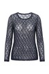 Shirt, Spitze, Slim, Rundhalsausschnitt, Langarm
