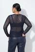Shirt, Spitze, Slim, Rundhalsausschnitt, Langarm