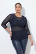 Shirt, Spitze, Slim, Rundhalsausschnitt, Langarm