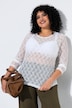 T-shirt en dentelle, coupe Slim Fit, décolleté rond et manches longues