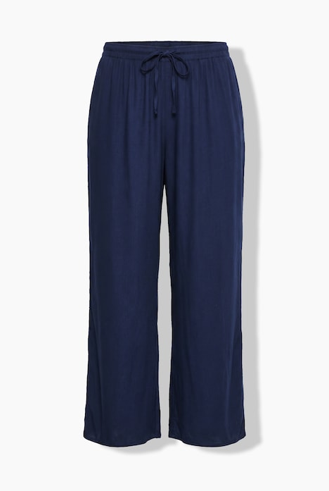 Pantalon, jambe droite, ceinture élastique avec cordon à nouer